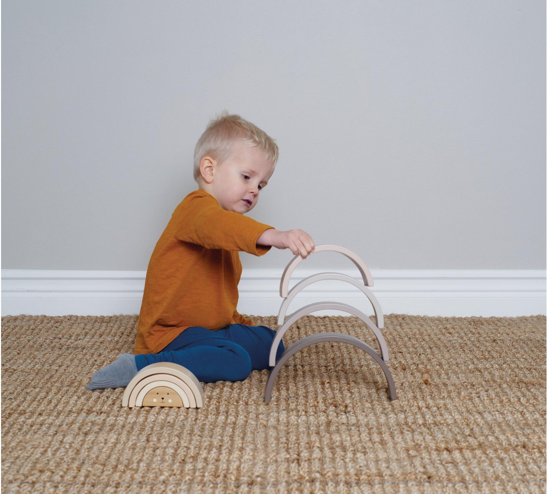 Steckspielzeug JABADABADO "Rainbow", Baby, braun (braun, natur), MDF, Steckspielzeug Steckspielzeug braun, natur Einheitsgröße