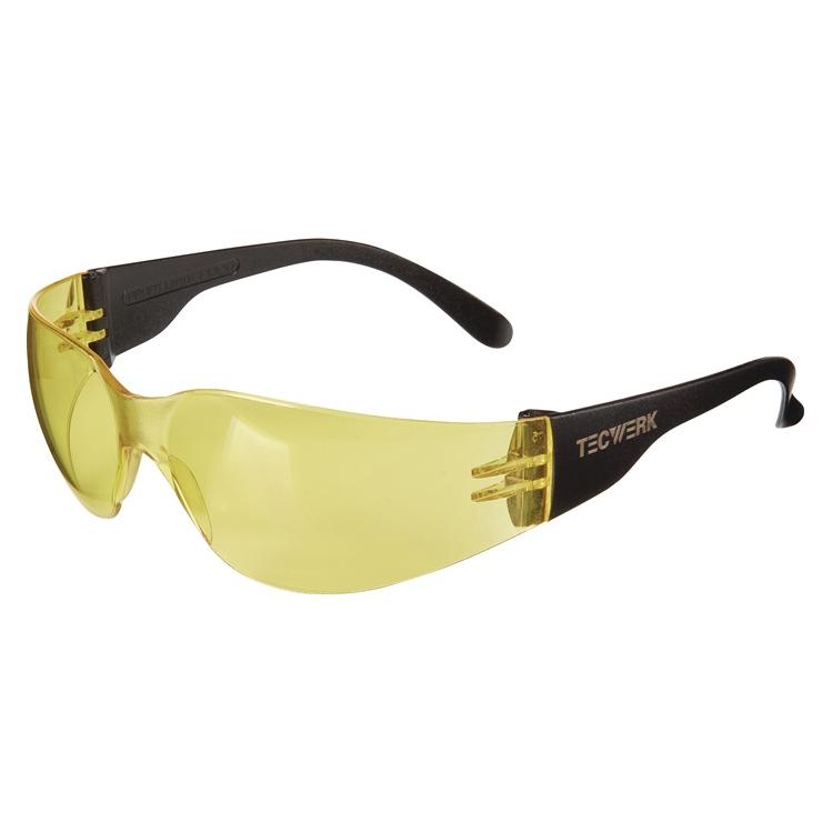 Tecwerk Schutzbrille Daylight Basic EN 166 Bügel schwarz, Scheibe gelb Polycarbonat (2000370020)