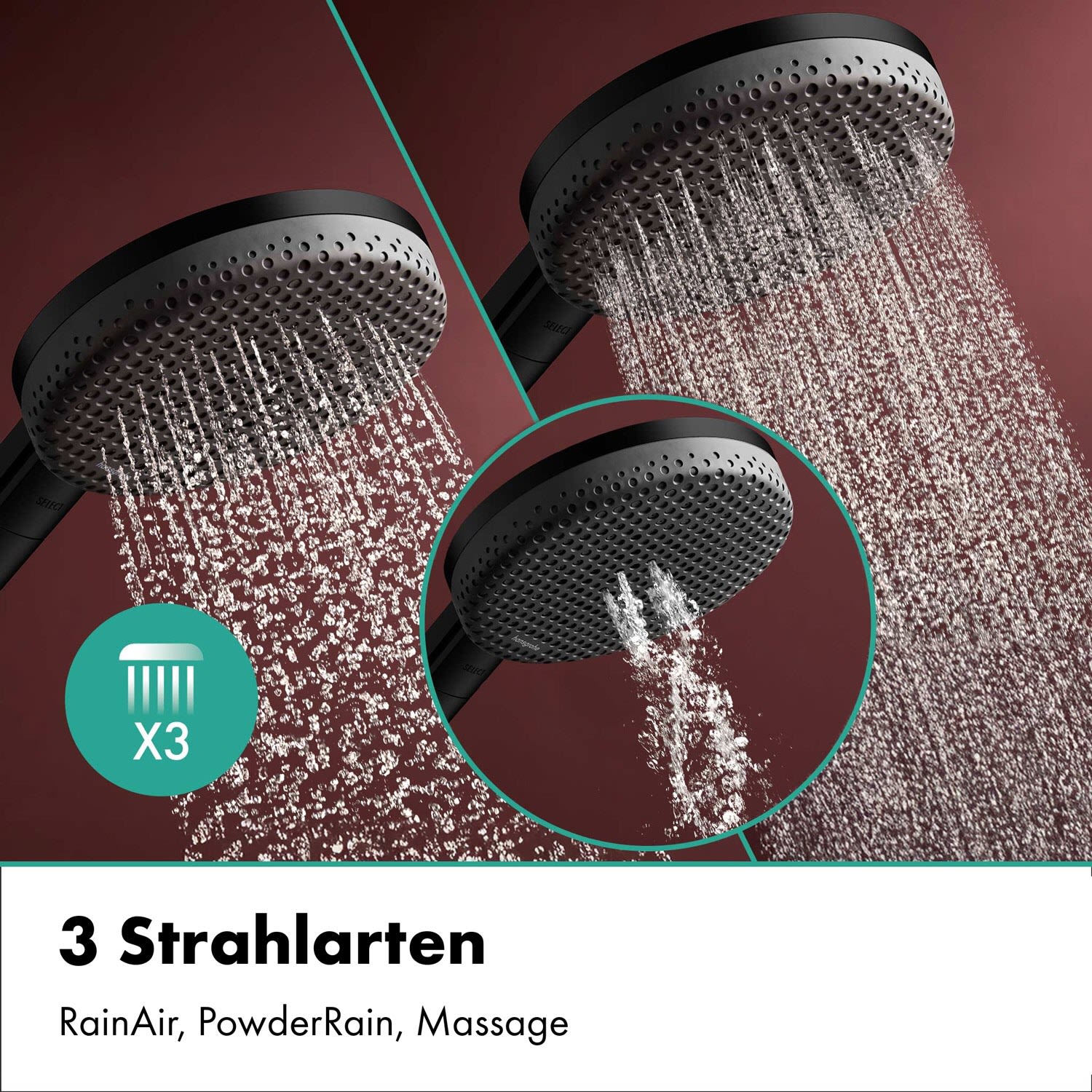 Hansgrohe Raindance Alive S 300 1 jet Duschsystem, Kopfbrause rund