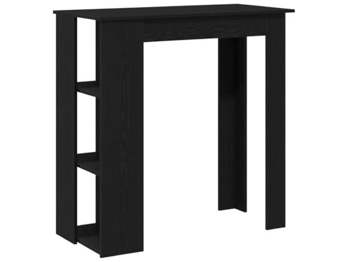KDACVBMG Bartisch, 102 x 50 x 103,5 cm, Eichenholz, Schwarz Zeitgenössischer Stil, integrierte Regale, täglicher Gebrauch, Küche, Esszimmer, einfache Montage