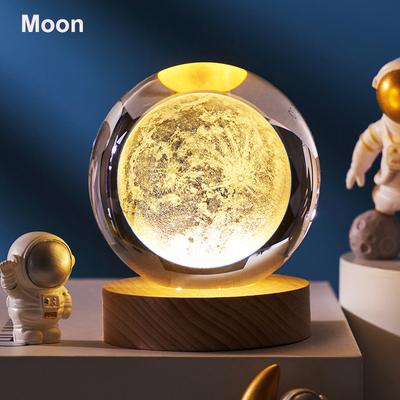Evergreen Home Goods Astronomy Solar System Crystal Ball, LED Light Up Globe With Planets, Moon, And Astronaut For Home Desk Decor moon