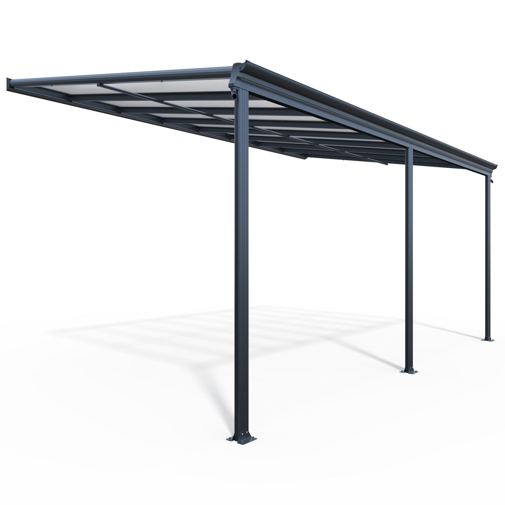 HOME DELUXE Terrassenüberdachung SOLIS - 496 / 503 x 300 / 303 x 278 / 226 cm Grau