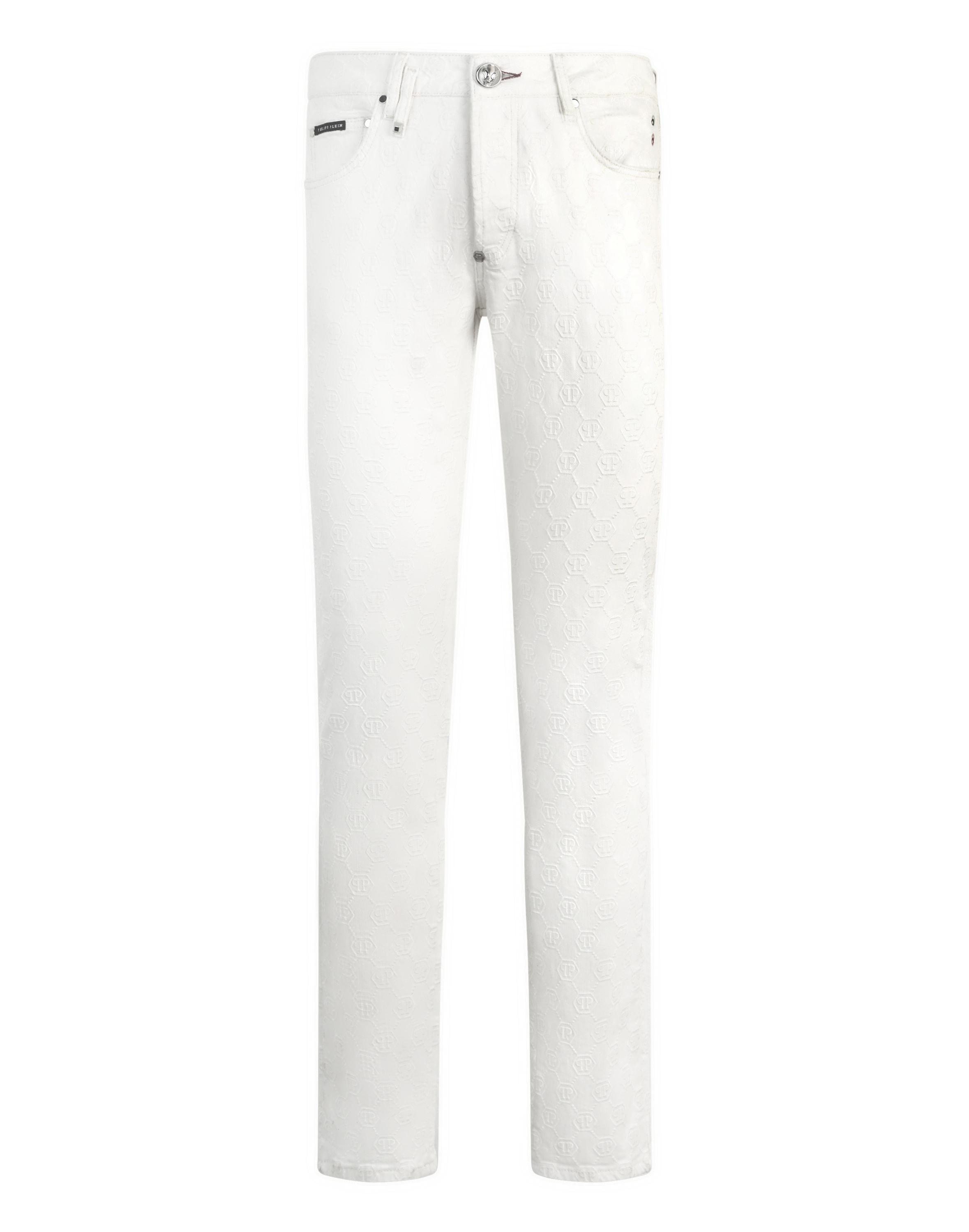 Super Straight Cut Jeans Embroidery Monogram