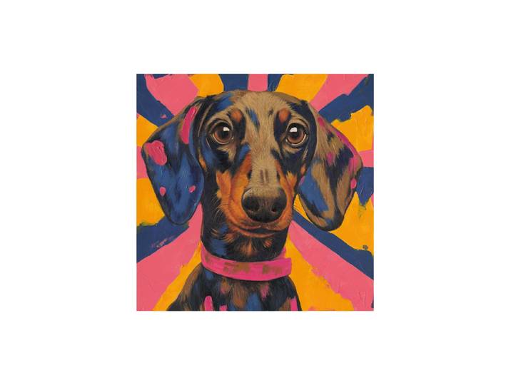Handbemaltes Bild „Dackel“ 70 x 70 cm Multicolor Crea Collection