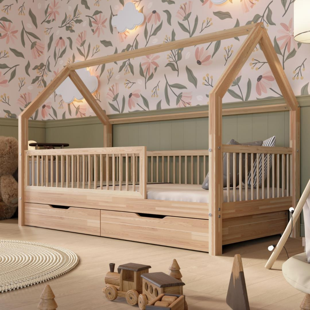 Crazy Folly Crazy Pine Montessori kinderbed met lades van massief grenenhout, B/D/H: 160 x 80 cm