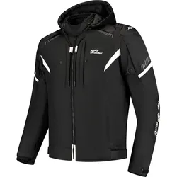 Rusty Stitches Dylan, Textiljacke wasserdicht - Schwarz/Weiß - 3XL