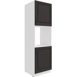 Küchen Backofen Hochschrank 60 cm Stilo Grau + Weiss Küchenzeile Küchenblock