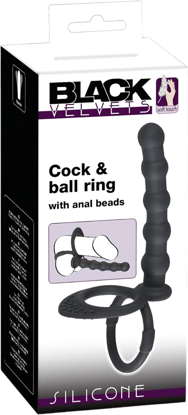 Black Velvets Black Velvet - Prostate and Penis Ring with Anal Dildo (Black)