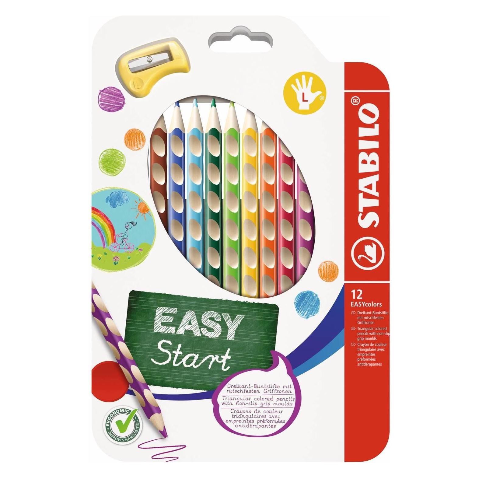 Stabilo EASYcolors ergonomischer Buntstift für Linkshänder (12x) (331/12)