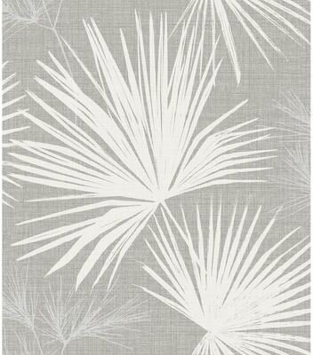 A-Street Prints Hatteras Grey Palms Wallpaper