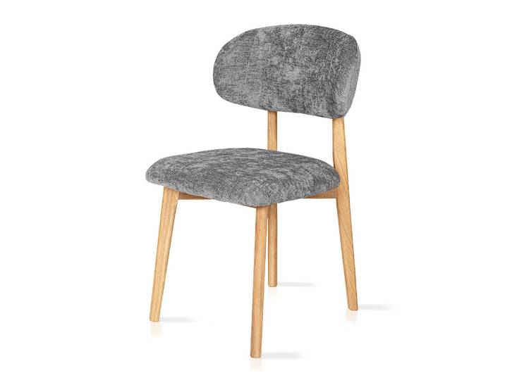 NELLI Polsterstuhl, Material Massivholz / Stoff, Grau