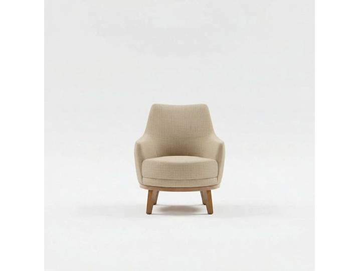 Xlmoebel Sessel Einsitzer Lehnstuhl aus Stoff mit Holzbeinen für Wohnzimmer (1-St., Einsitzer), Made in Europa