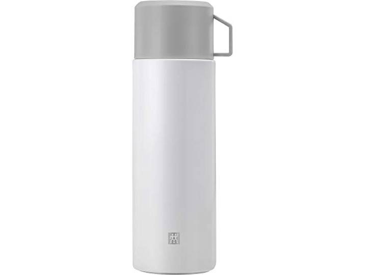 ZWILLING Thermo Isolierflasche, 1 L, Integrierte Tasse, Auslaufsicher, Doppelwandisolierung, Edelstahl, Weiß
