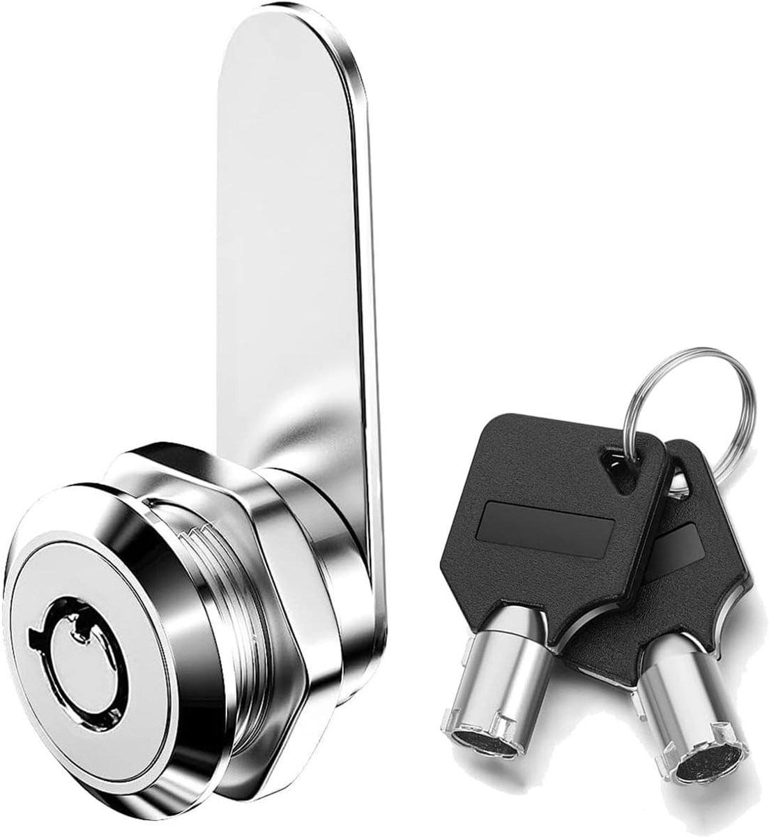 Draad Tubular Cam Lock Veiligheidsslot voor kasten met 16mm cilinder en verschillende sleutels - Zilver