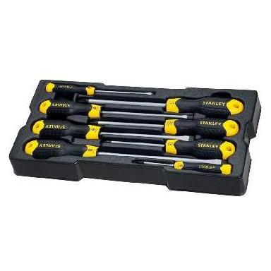 Stanley Schraubendreher Cushiongrip-Set, TransModul-System (8-teiliges Set bestehend aus 3x100 mm, 5 (Schlitz) (STMT1-74181)