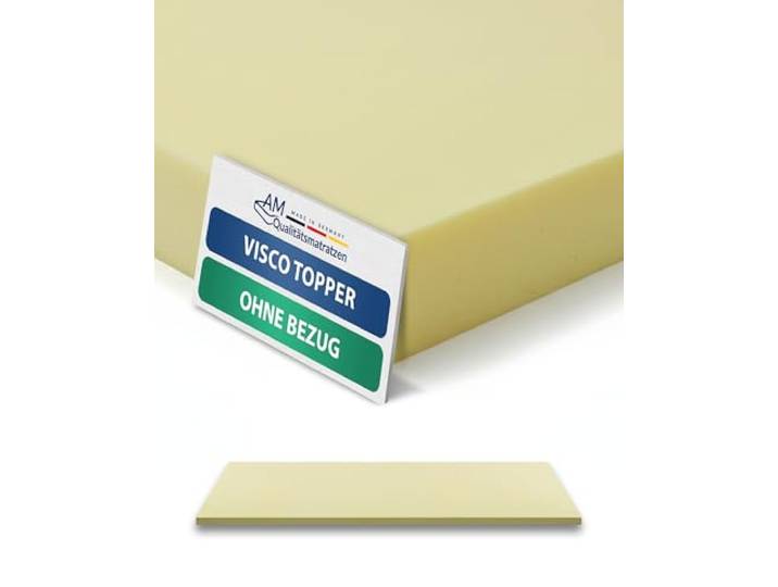 AM Qualitätsmatratzen Viscoschaum Topper ohne Bezug - Made in Germany - Viscoelastische Matratzenauflage 100x200cm aus Visco Schaumstoff - Weiche Schaumstoffplatte - Visco Topper 100x200 Memory Foam