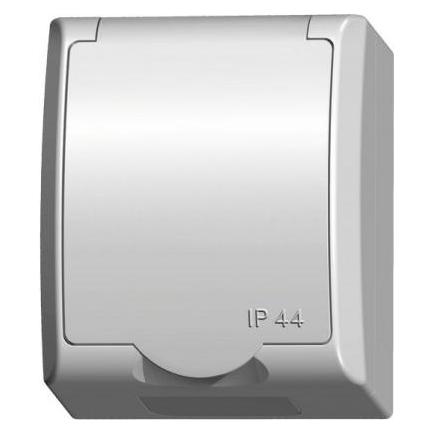 Ospel 1X Steckdose mit Erdung mit Klappe (GNH-1HZ/00/W)