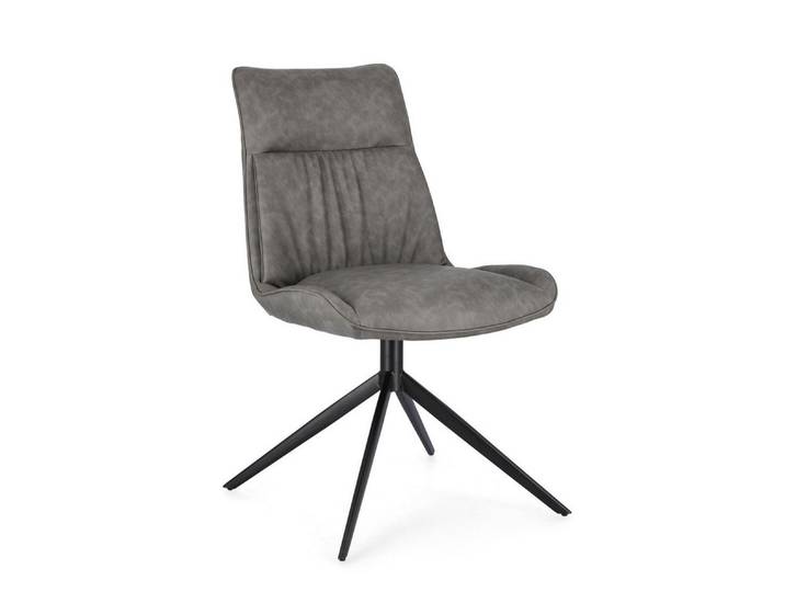 Feeling4Home Stuhl Jordan aus Kunstleder, Grau