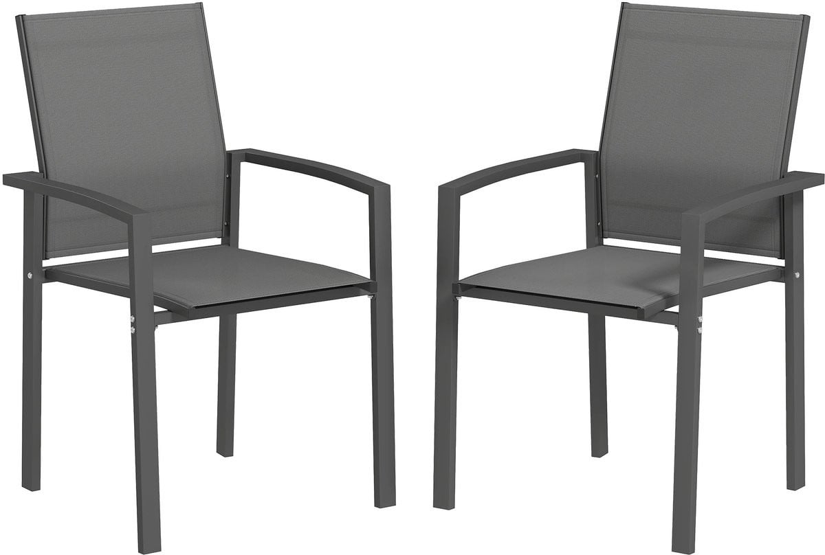 Innovastore Stapelbare Tuinstoelen - 2 stuks - Donkergrijs