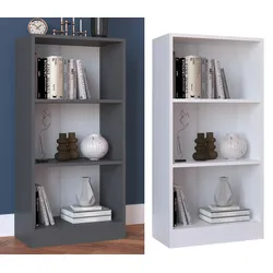 VCM Holz Aufbewahrung Stand Regal Bücherregal Deko Bücher Standregal Dilos M 3-fach