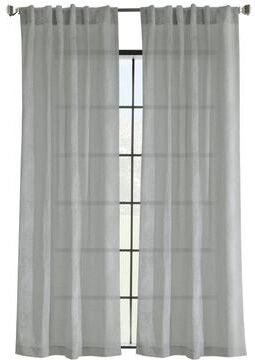 Trenton Faux Linen Dual Header Printed Curtain Panel by Habitat