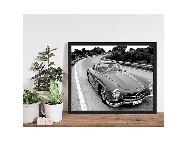 Tableau déco The Mercedes I Cadre : hêtre massif verni Revêtement : plexiglas Noir 53 x 43cm
