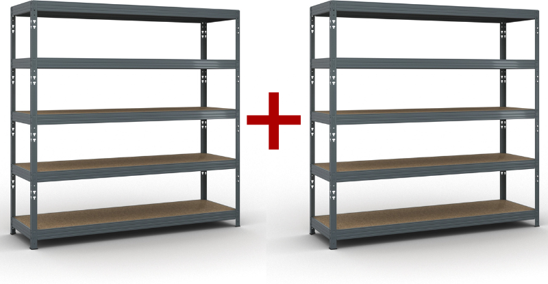 B2B Partner Fachbodenregal 1+1 GRATIS 2000x2000x600 mm, Traglast 500 kg