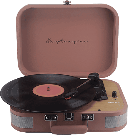 Tocadiscos - Prixton VC600, Correa de Transmisión, Bluetooth, 33/45/78 rpm, Dos Altavoces Estéreo 5W, Mocha Mousse