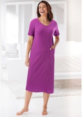 Plus Size Women's Ribbed Sleepshirt by Only Necessities in Fresh Berry (Size 1X)