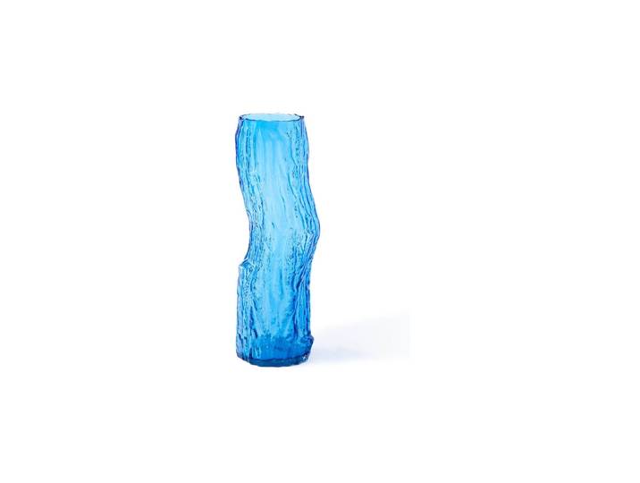Petit vase en verre bleu Tree Log