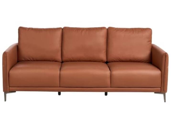 Beliani 3-Sitzer Sofa Stoff Goldbraun gepolstert mit schmalen Armlehnen Metallgestell modern Cilens