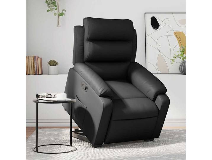 furnicato Relaxsessel mit Aufstehhilfe 75x92,5x100 cm Schwarz (1-St), Elektrischer Ruhesessel mit Aufstehhilfe und praktischer Seitentasche
