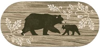 Mayberry Rug "American Destination Foliage Bear Accent Non-slip Lodge Cabin Mat - 20""x44"""