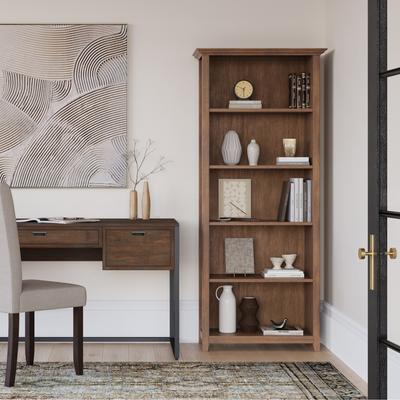 "WYNDENHALL Halifax 30"" Wide Solid Wood Transitional 5 Shelf Bookcase - 30""w x 14""d x 70"" h"