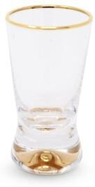 Vivience Liquor Glasses with Gold Rim and Gold Reflection Base, Set of 6