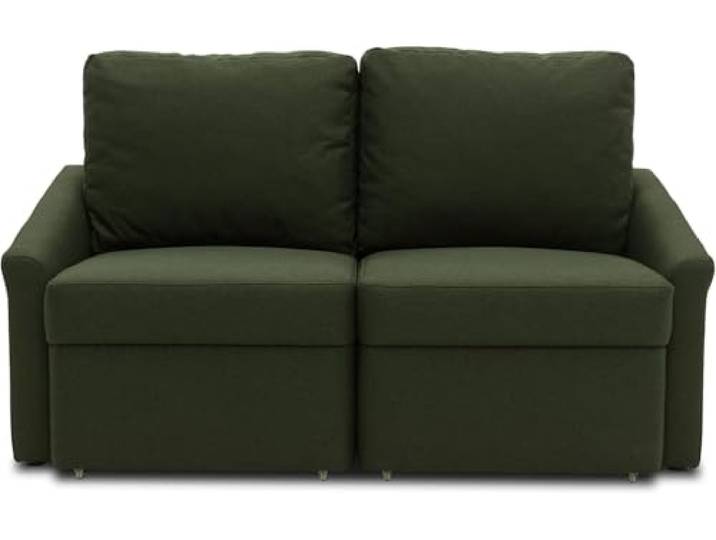 DOMO. collection Sofa Relax, Schlaffunktion, grün 2 Sitzer mit Schlaffunktion, stilvolles Boxspring Schlafsofa mit klassischem Design und Komfort, 168 x 96 x 86 cm (BxTxH)