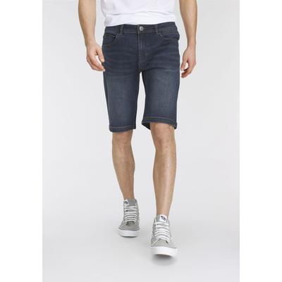 Shorts AJC, Herren, Gr. 33, Länge 32, blau (dunkelblau), Denim/Jeans, Obermaterial: 75% Baumwolle, 23% Polyester, 2% Elasthan, unifarben, Basic, schmal kniefrei, Hosen Shorts, im 5-Pocket-Stil
