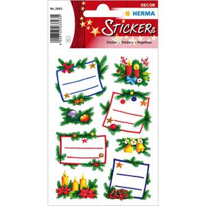 Herma Sticker Decor, 3893, Tannengestecke, beglimmert, 16 Aufkleber, 16 Stück