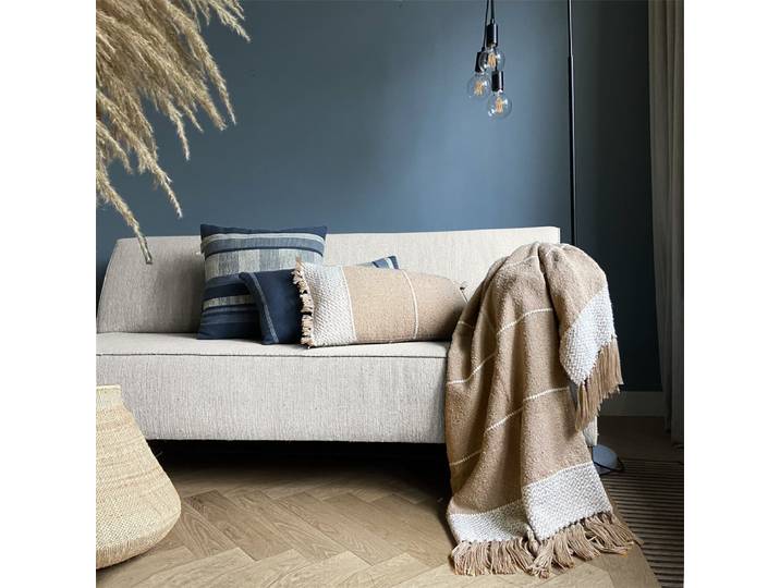 Plaid berbère beige avoine 125x150