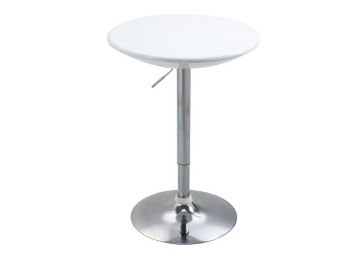 HOMCOM Bartisch Höhenverstellbarer Runder Esstisch Weiß Ø61 x 76-97 cm