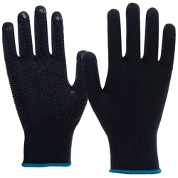 Nylon/BW-Strickhandschuhe m. PVC-Noppen dunkelblau - 7 (S)