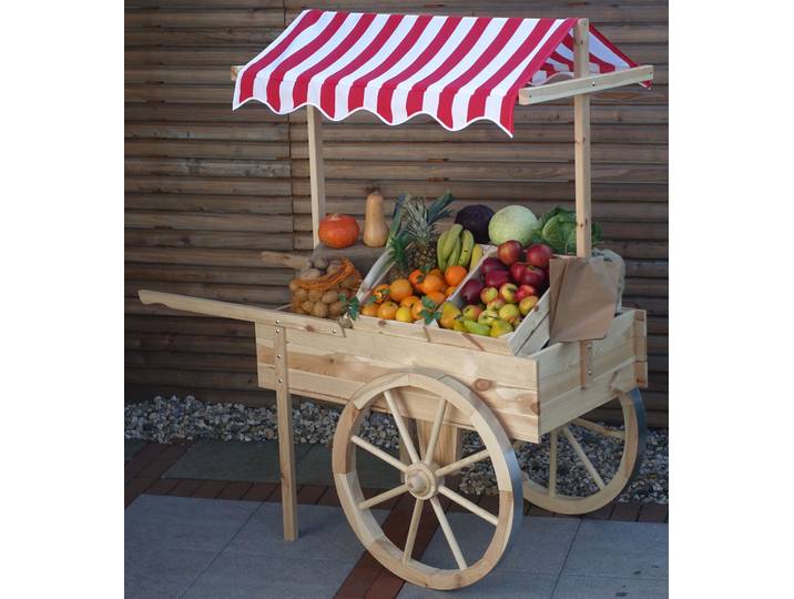 Transportkarren PROMADINO Marktwagen , beige (natur), B:82cm H:184cm, Holzwerkstoff, Textil, Transportwagen, Transportkarren, BxTxH: 173x82x184 cm