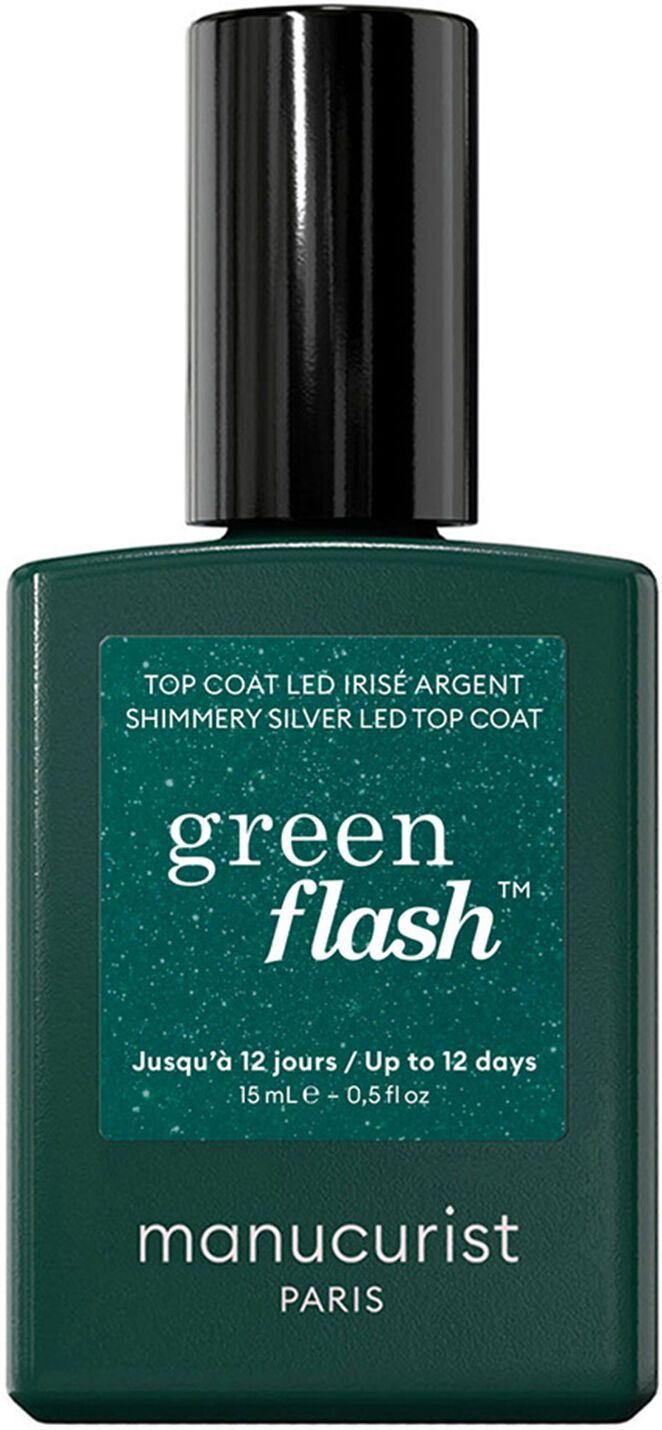 MANUCURIST Green Flash Led Top Coat Shimmery Silver 15ml