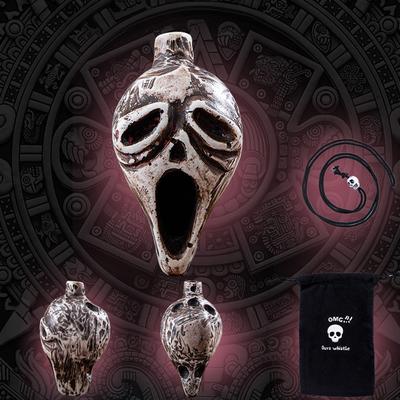 Fusion Finds Aztec Skull Death Whistle Loud Halloween Whistle Human Scream Skull Horn multi