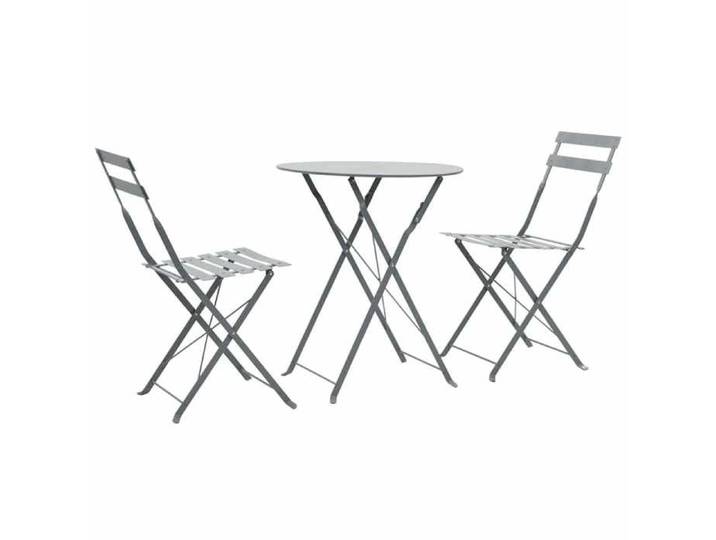 Mobilier de bistro 3 pcs - VIDAXL - Acier Gris - Cadre durable - design élégant(3311)