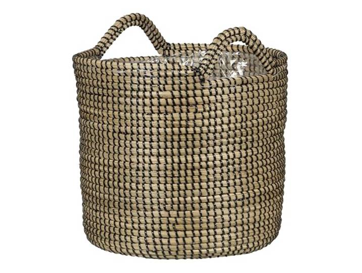 Scheurich Jonc de mer 32 - Panier à plantes avec poignées en jonc de mer - Couleur : noir - Diamètre : 32 cm - Hauteur : 30\,5 cm - Volume : 26\,9 l