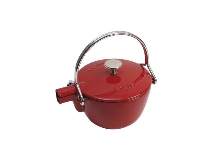Staub Teekanne STAUB Teekanne,Kanne 16 cm rund Kirsch-Rot Gusseisen Induktion, 1,15 l, (1-St)