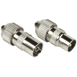 Hama Koax Set 2 Pz - Metall Stecker/Buchse, voll geschirmt