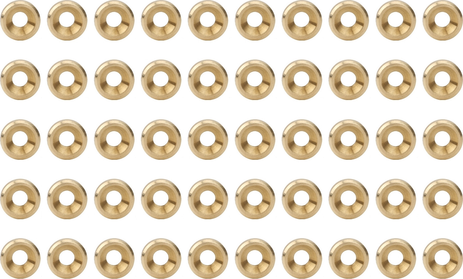 Cocosity 50 stuks platte koperen ringen voor zeskantbouten M3, CNC-gefreesd