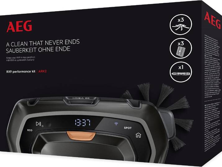 AEG Saugroboter Zubehör-Set ARK2 PerformanceKit , bunt (schwarz, rot, weiß), Staubsaugerdüsen, mit Bürstenrolle, 3 Seitenbürsten + 3 XXL Filter, Saugroboter Zubehör-Set